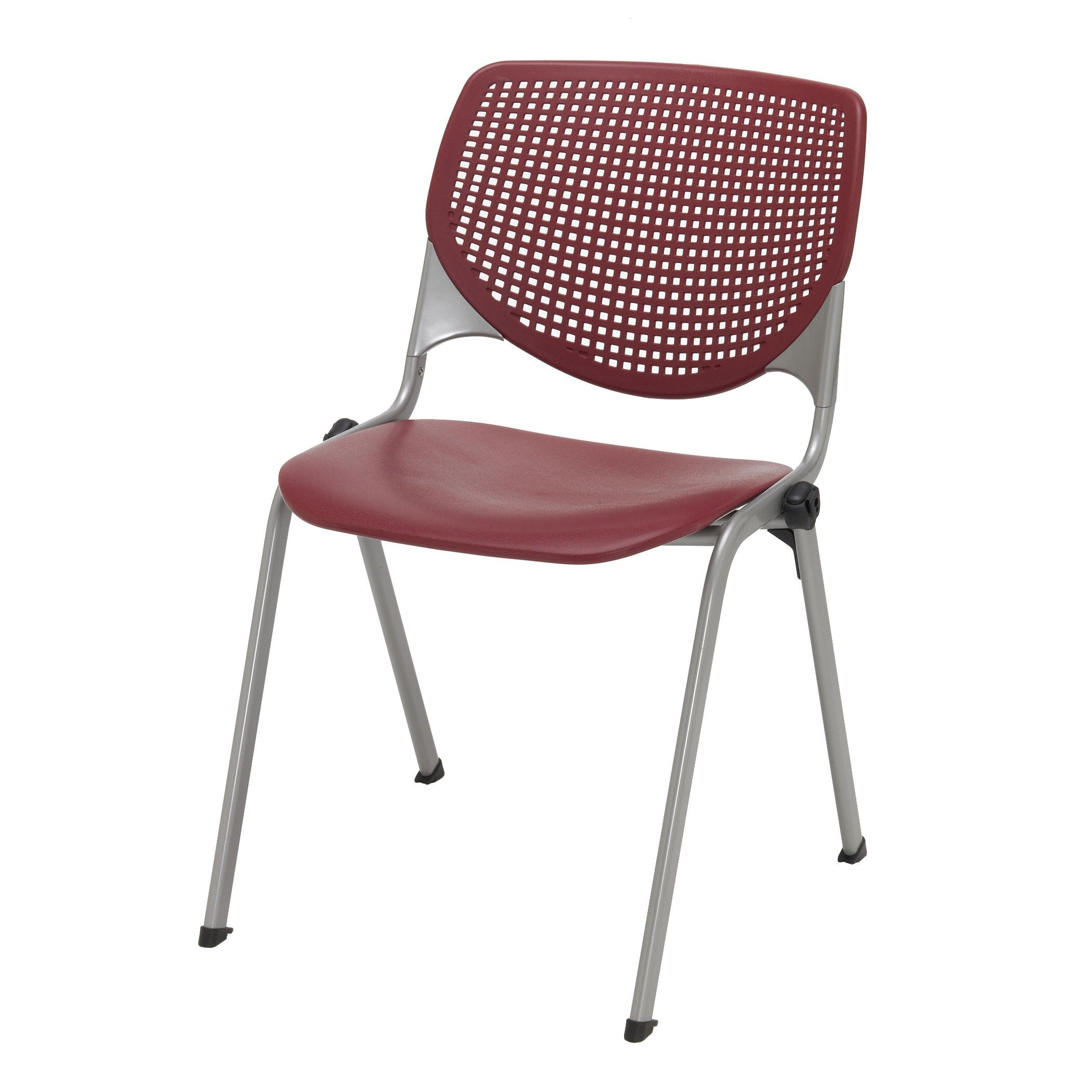 Kfi Seating Kool Series Polypropylene Stack Chair With Perforated Back, Burgundy Finish